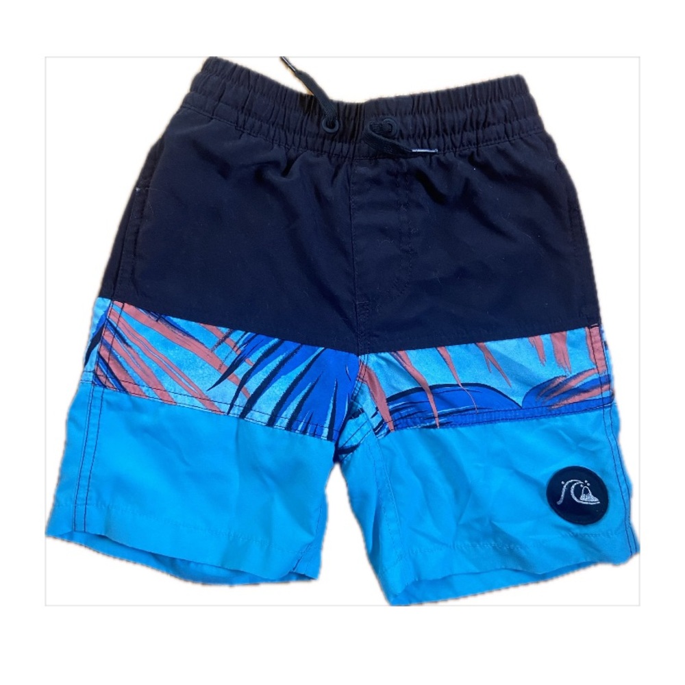 Quiksilver Boys' Blue and Black Swim Shorts